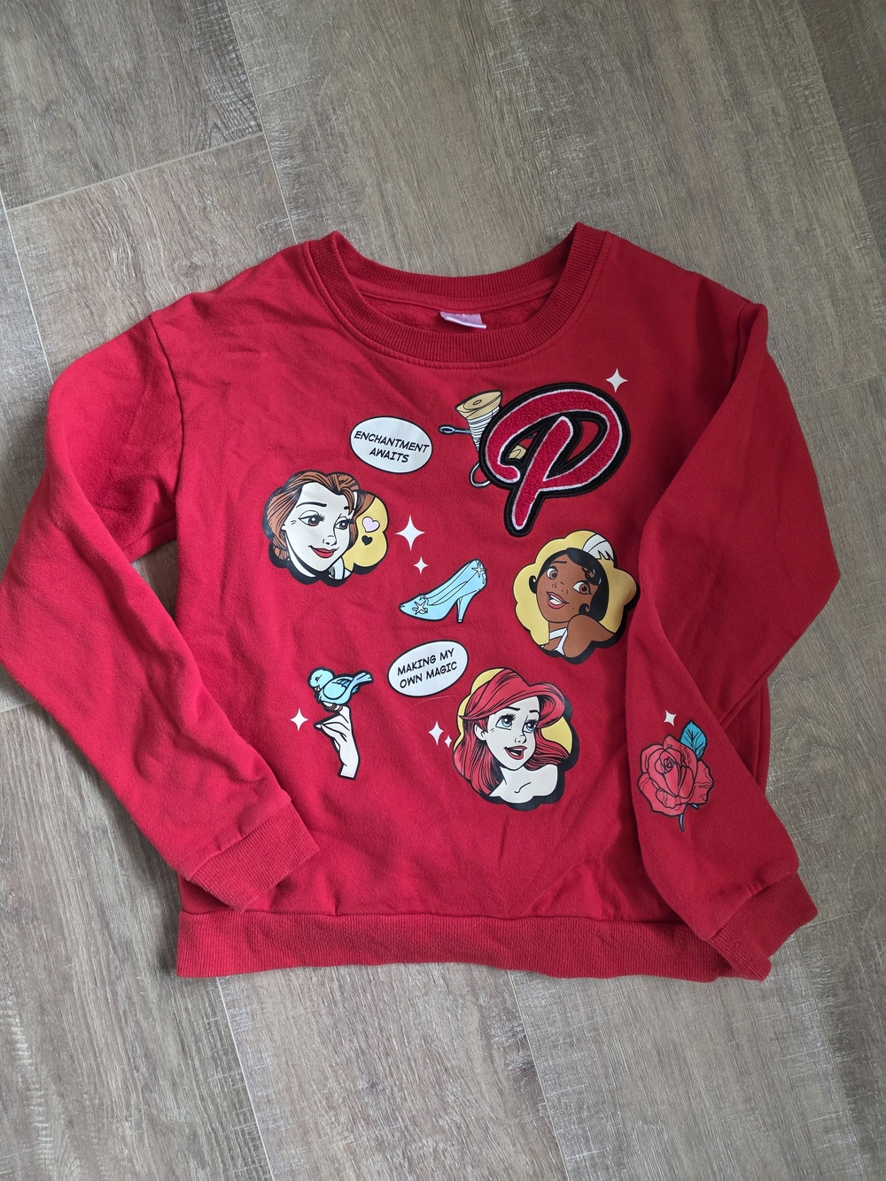 Girls Red Disney Princess Graphic Sweatshirt
